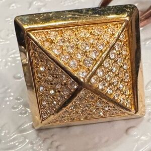 Michael Kors Gold Pyramid Ring with Silver Accents